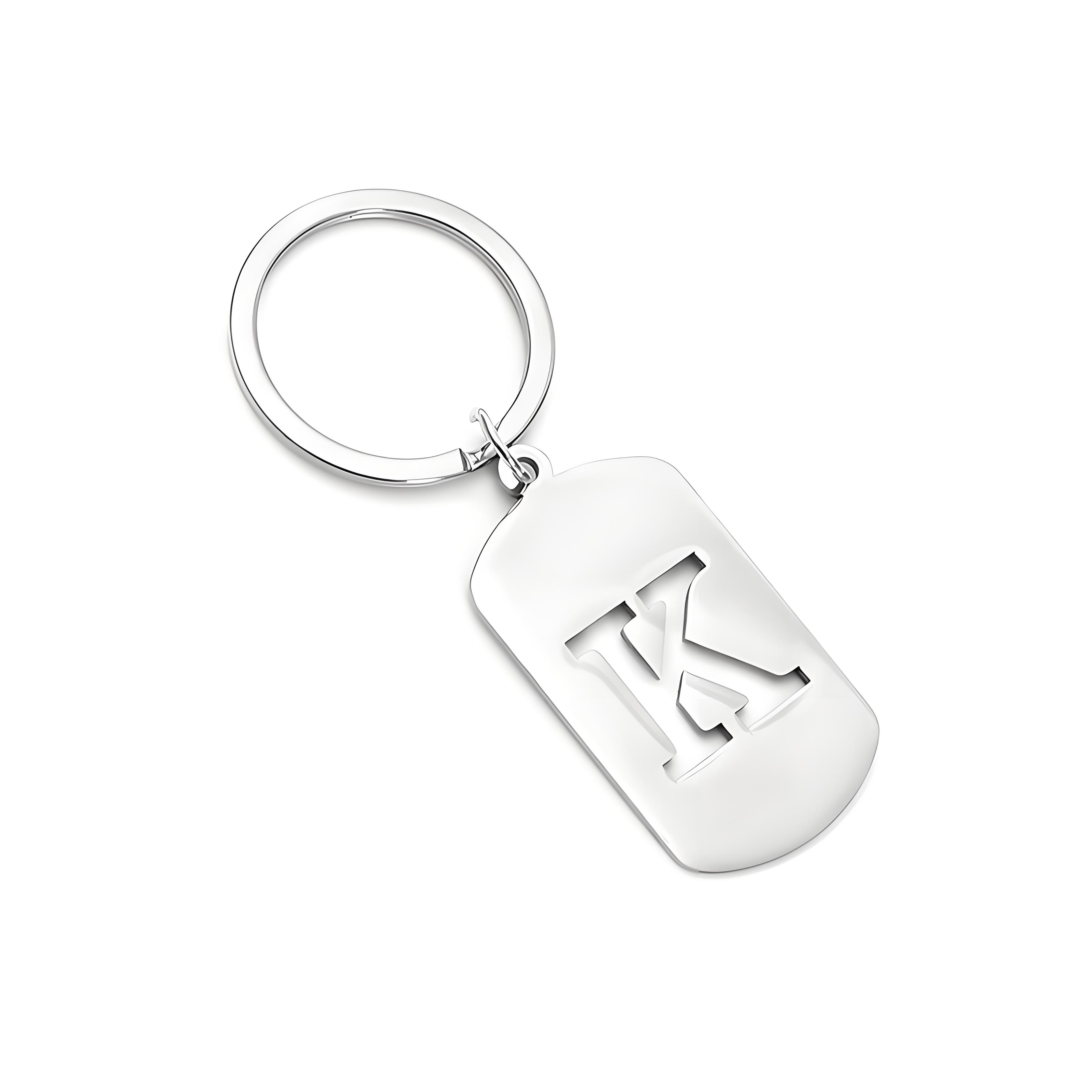 Initial Ring Custom - Kişiselleştirilmiş Baş Harf Anahtarlık, Paslanmaz Çelik