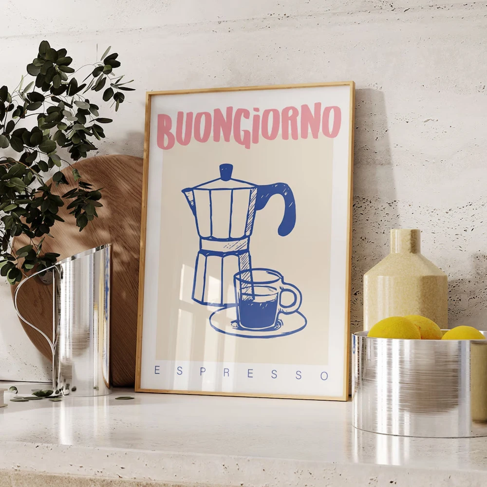 Custom Map Poster - Modern Kahve Espresso Duvar Sanatı Baskılar
