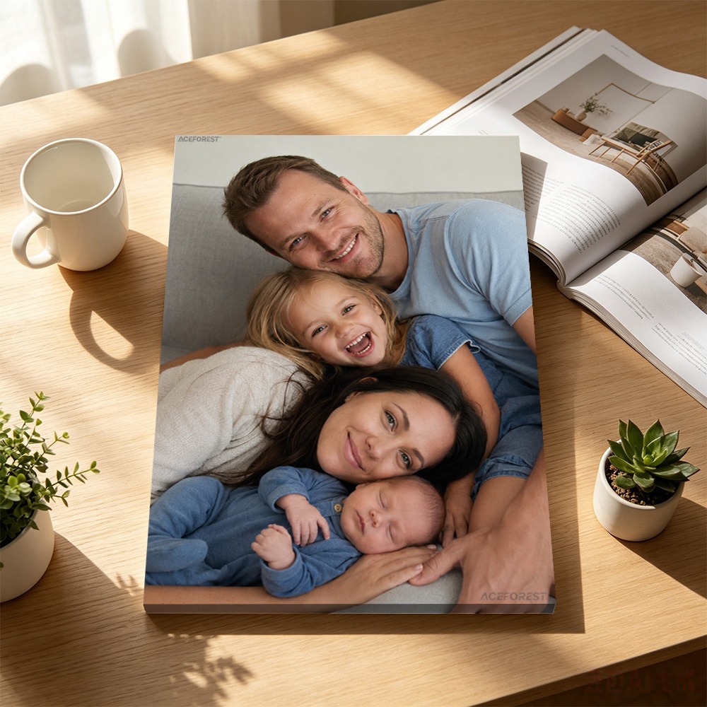 Engraved Wood Frame - 2D Kişiselleştirilmiş Fotoğraf Kanvas Duvar Sanatı