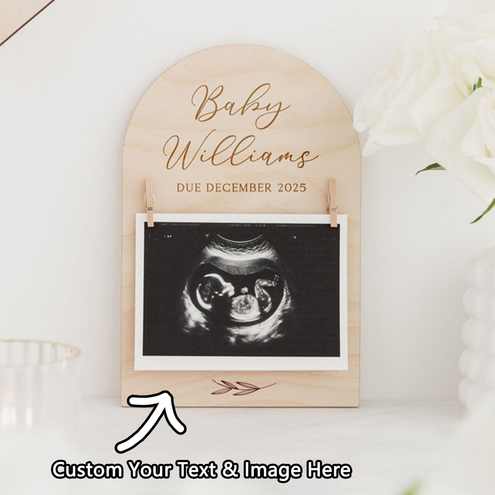 Kişiselleştirilmiş Gebelik Duy - Engraved Wood Frame incelemesi ve fiyatı