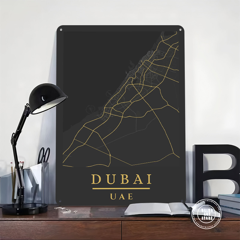 Dubai BAE Harita Sanatı Baskıl - Custom Map Poster incelemesi ve fiyatı
