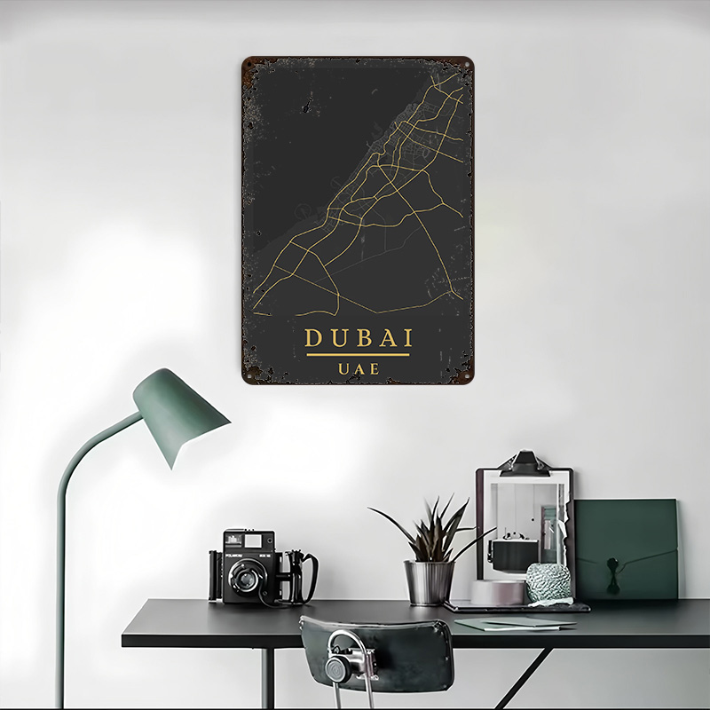Dubai BAE Harita Sanatı Baskıl - Custom Map Poster incelemesi ve fiyatı